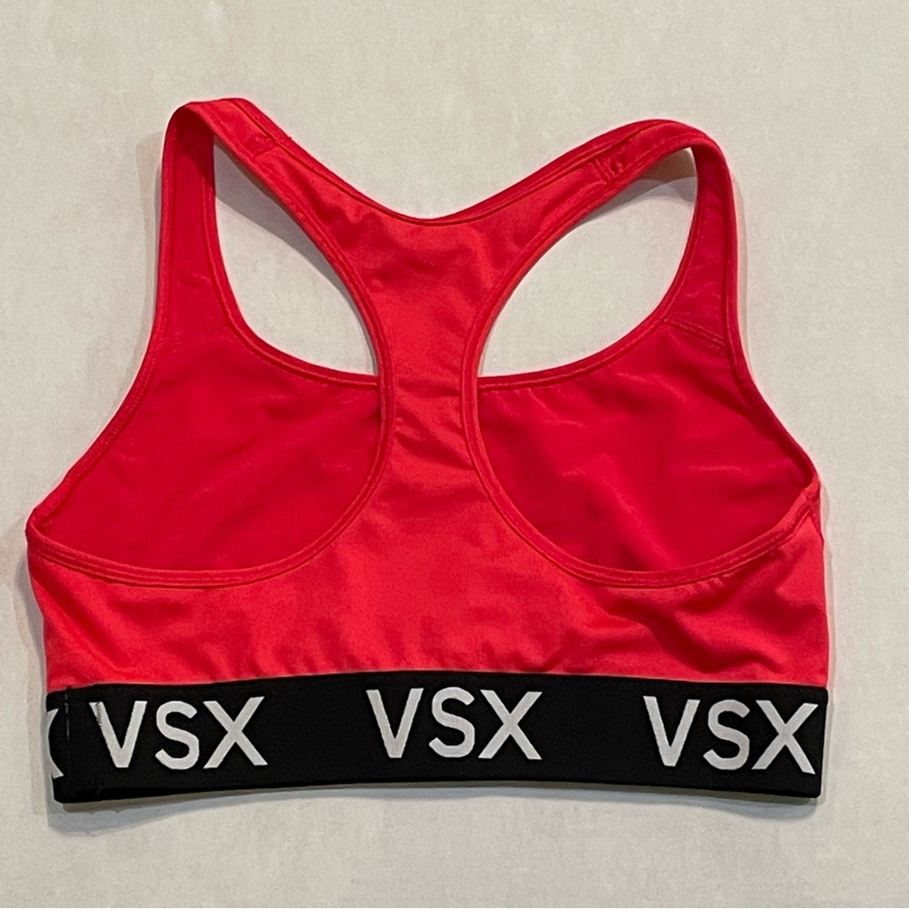 Victoria’s Secret VSX Pink Racerback Wireless Unlined Logo Sports Bra Size M - Picture 2 of 4